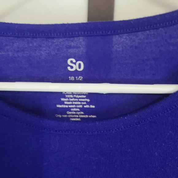 (1428) So Girls Short Sleeve Lama Motif T-Shirt, Size: 18 1/2 Color: Blue - Picture 7 of 15